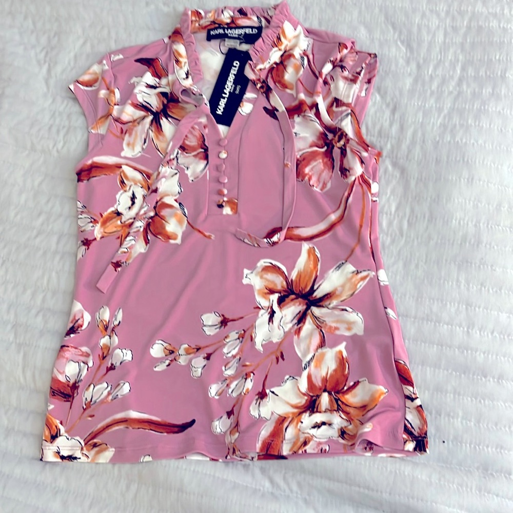 Karl Lagerfeld pink wirh flowers XSmall Brand new with tags.